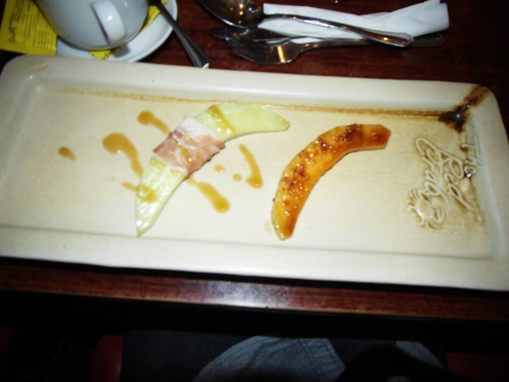 Duo of wrapped Parma Ham and Caramelized Melon