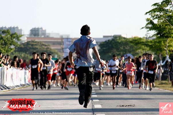 Actually, I am running towards them to get water :))