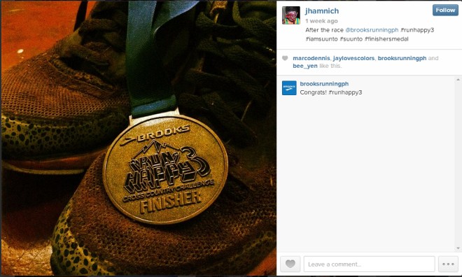 the reward after finishing the 24k trail run