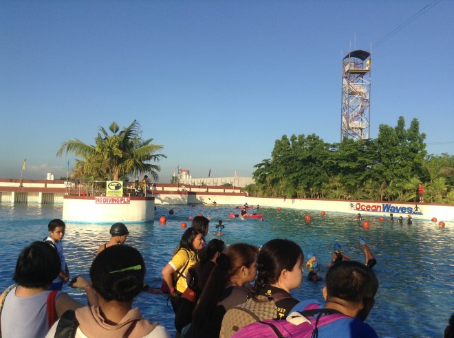 The swim leg is about to start